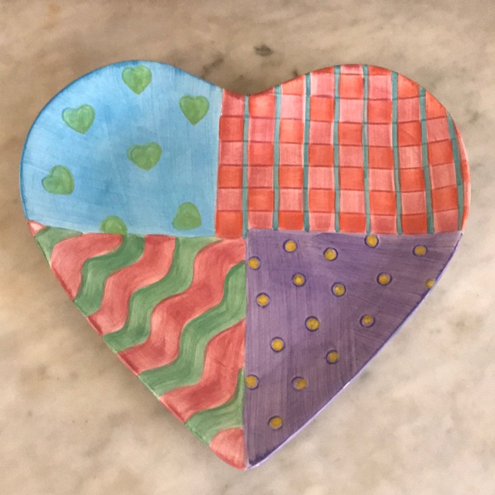 Darling-Patchwork Heart Plate